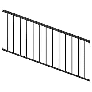 Plus 6 ft. x 36 in. Black Fine Textured Aluminum Stair Rail Kit