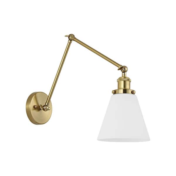 WINGBO Gold Swing Glass Down Hardwired Lamps Home Shade - Depot Light Wall Fixture Up Adjustable Arm The Warm WBWL-Y033-WT