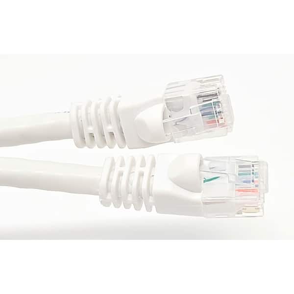 25 White Snagless Cat6 Ethernet Patch Cable-2PK 