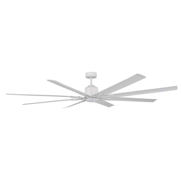 Kensgrove II 84 in. Smart Indoor/Covered Outdoor Matte White Ceiling Fan with Remote Included Powered by Hubspace