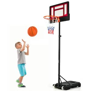 Basketball Hoop Portable Basketball Stand with Rolling Wheels 4.3-8.2 ft. Adjustable Height PE Backboard Fillable Base