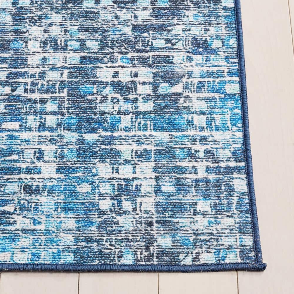Arizona Blue Synthetic Washable Runner Rug 2'6" x 8'