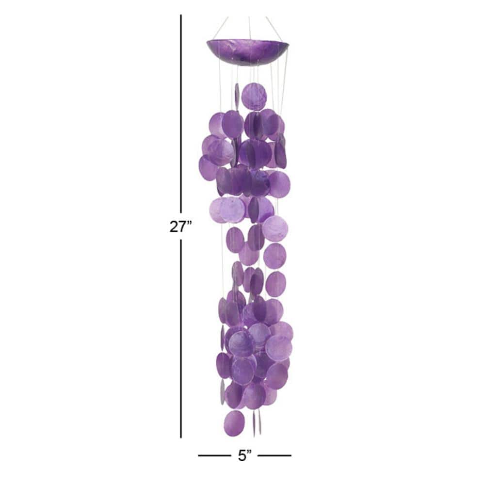 27" Purple Capiz Shell Waterfall Wind Chime