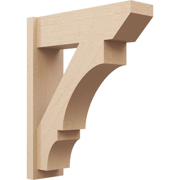 Ekena Millwork 8 in. x 32 in. x 26 in. Balboa Slat Rough Cedar Woodgrain Timberthane Polyurethane Outlooker, Primed Tan