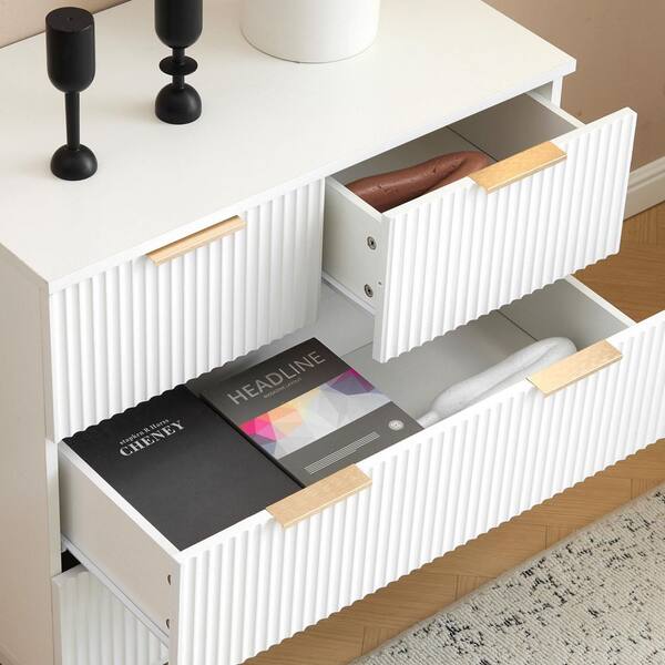 Karl home White 4 Drawer 28.35 in. Wide Chest of Drawers