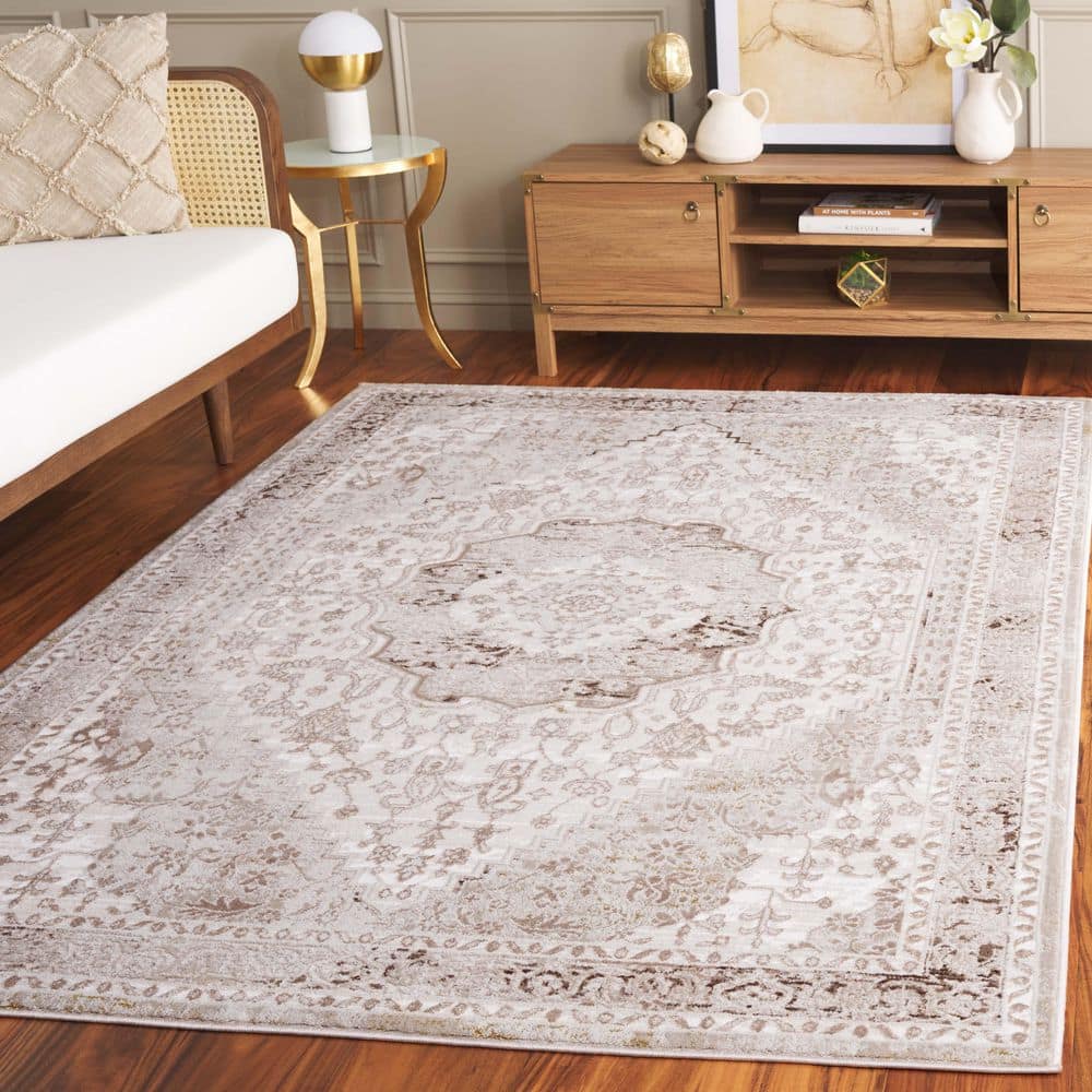 Prestige 4 ft. x 6 ft. Ivory/Beige Vintage Distressed Medallion Area Rug price history on PriceWatchPro