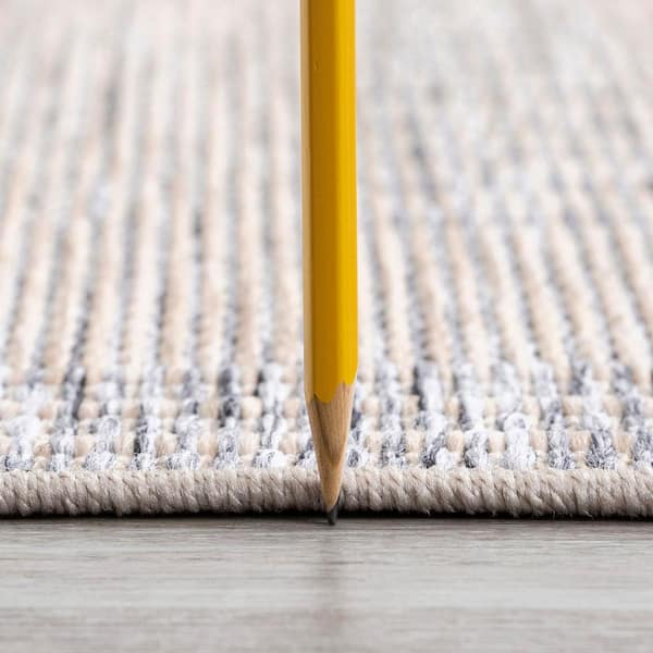 Bailey Natural 5 ft. x 7 ft. Transitional Geometric Flat Weave Polypropylene Rectangle Indoor/Outdoor Area Rug