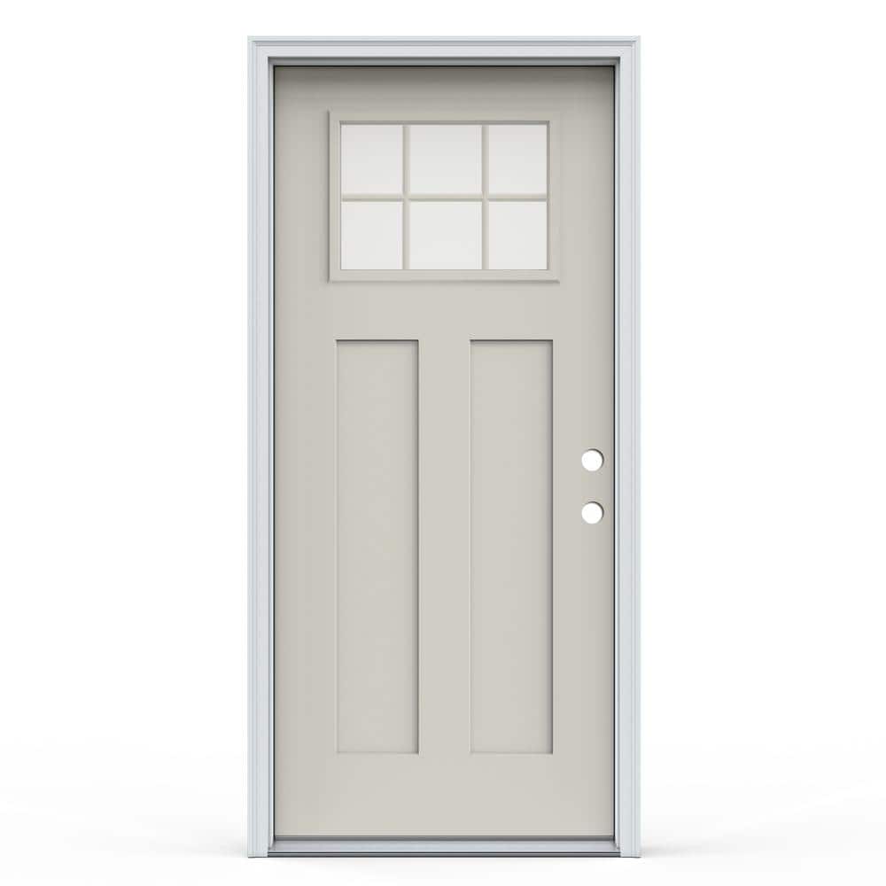 JELD-WEN 36 in. x 80 in. 2-Panel Left-Hand/Inswing 6-Lite Clear