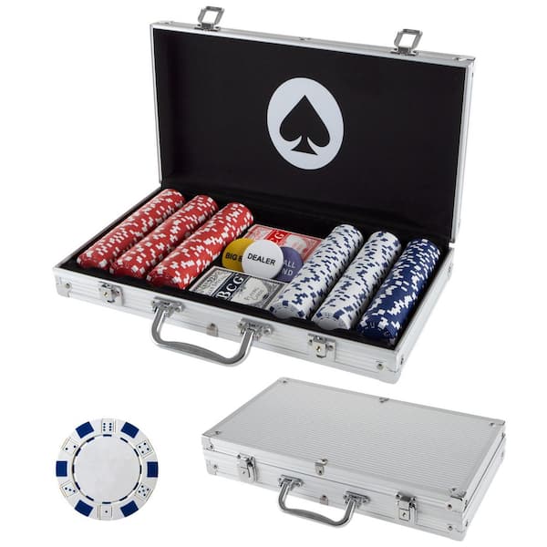 Trademark Poker Poker Chip Set with Carrying Case Silver 10-1090-300SQL -  The Home Depot