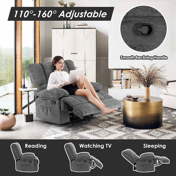Lirago Limestone Foam Recliner with ‎Arm Rest and Cushion 