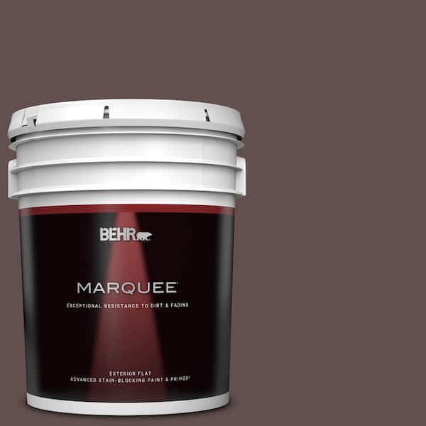 BEHR MARQUEE 5 gal. #720B-7 Spanish Raisin Flat Exterior Paint & Primer