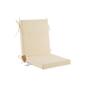 Outdoor Patio Dining High Back Chair Cushions with Removable Cover, Chair Seat Cushion, 42" L x 21" W x 3" H, Beige