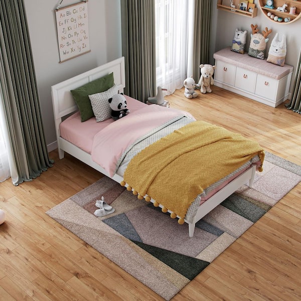 AFI Sophia White Solid Wood Frame Twin Low Profile Platform