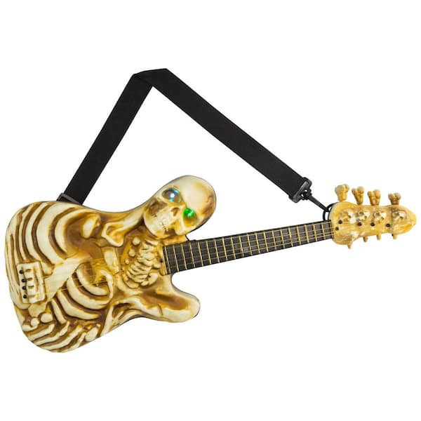 Lighted Rockin' Skeleton Guitar with Sound Halloween Decoration-22.75"