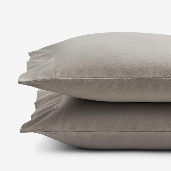 The Company Store Legacy Velvet Flannel Mocha Solid Standard Pillowcase (Set of 2)