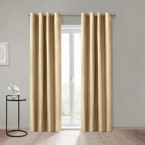 Alpine Taupe Polyester Solid 52 in. W x 95 in. L Grommet Indoor Blackout Curtain (Single Panel)