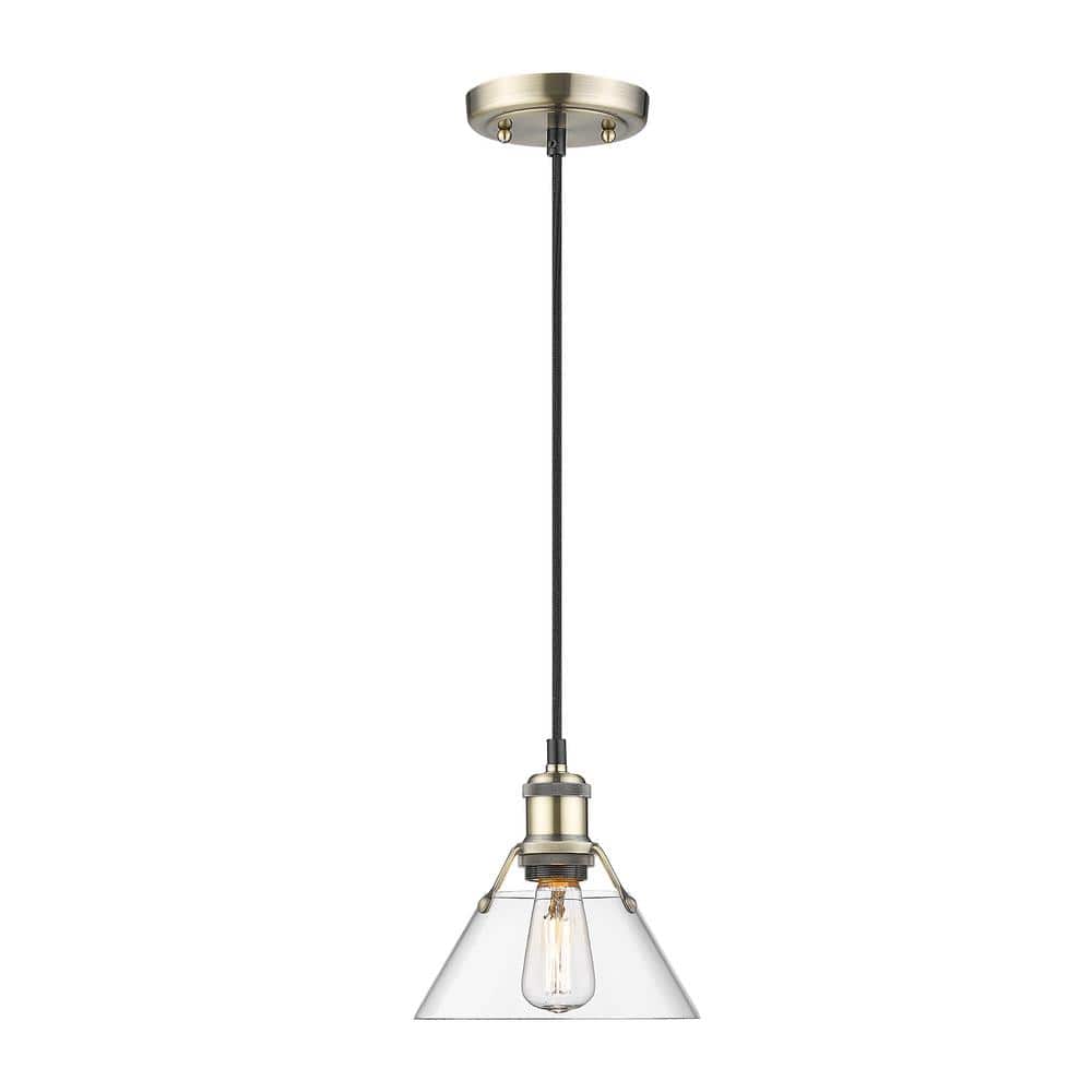 Orwell 100-Watt 1-Light Aged Brass and Clear Glass Mini Pendant Light price history on PriceWatchPro