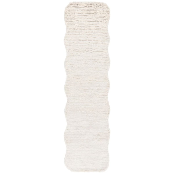 Vermont 2 ft. x 8 ft. Ivory Modern Solid Color Runner Rug