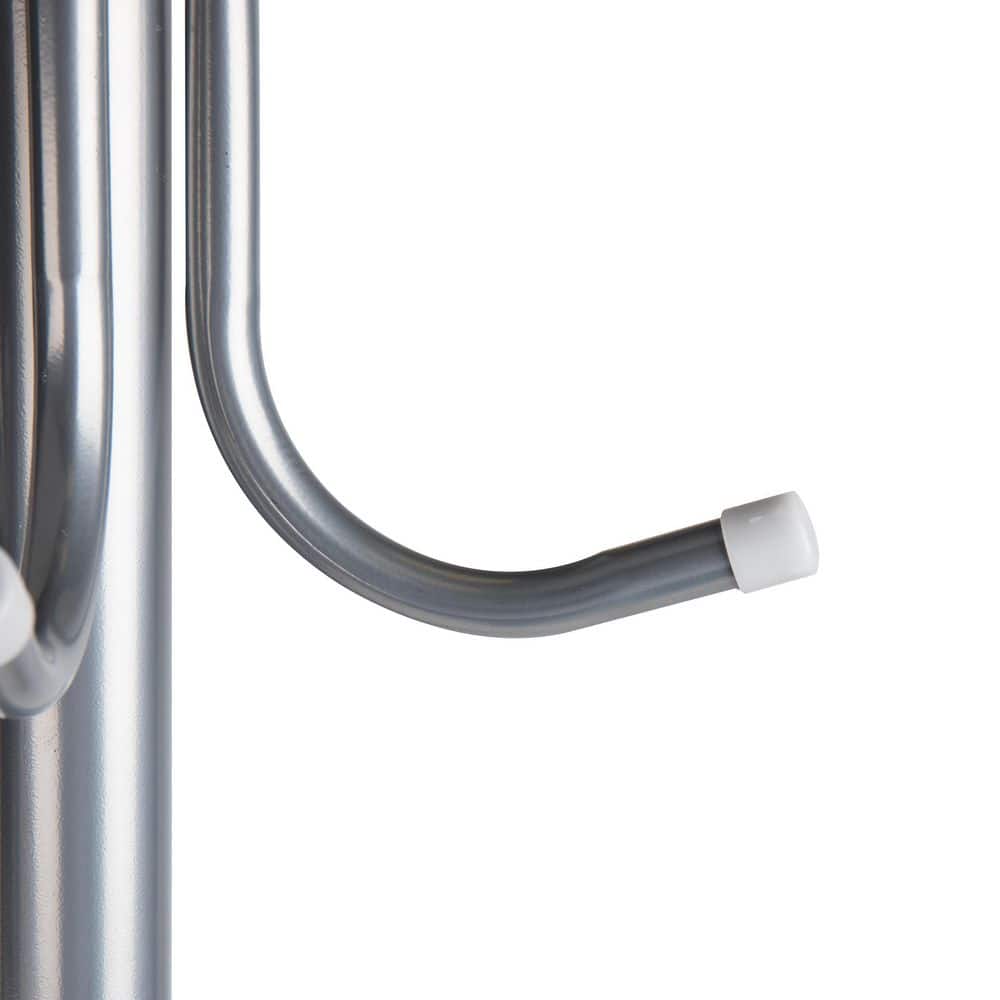 Silver Metal Floor-Standing Coat Rack with Umbrella Stand