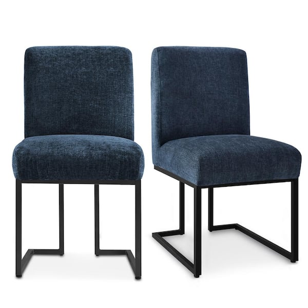 LAOTIES Sled Base Dining Chairs Blue (Set of 2)