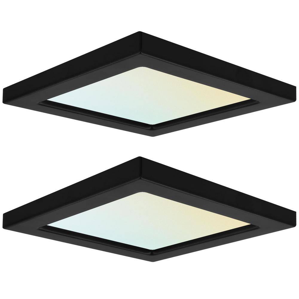 LUXRITE 10-Watt 4 In. Square 3 Color Selectable LED 3000K/4000K/5000K ...