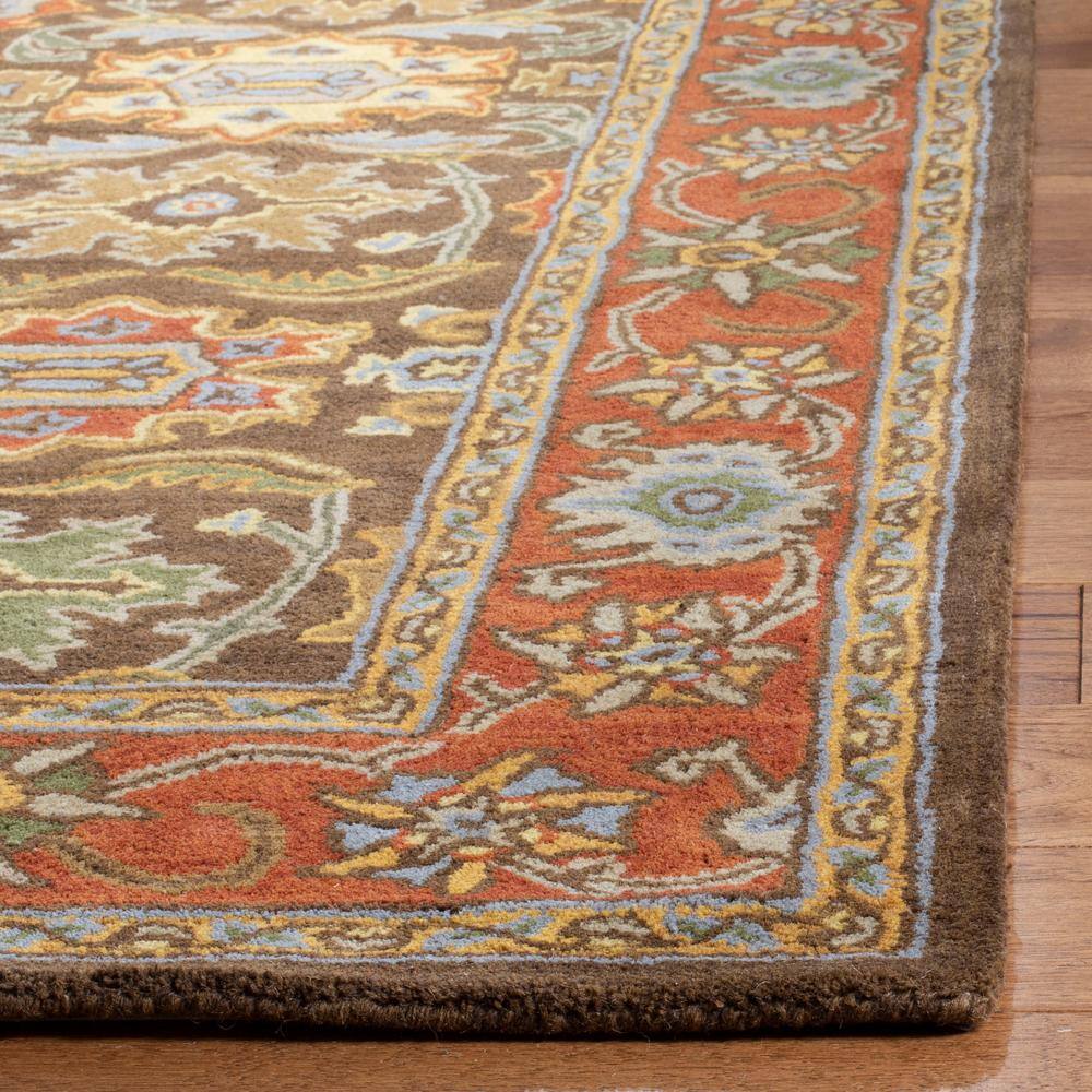Chocolate and Tangerine Hand-Tufted Wool Area Rug, 3' x 5'