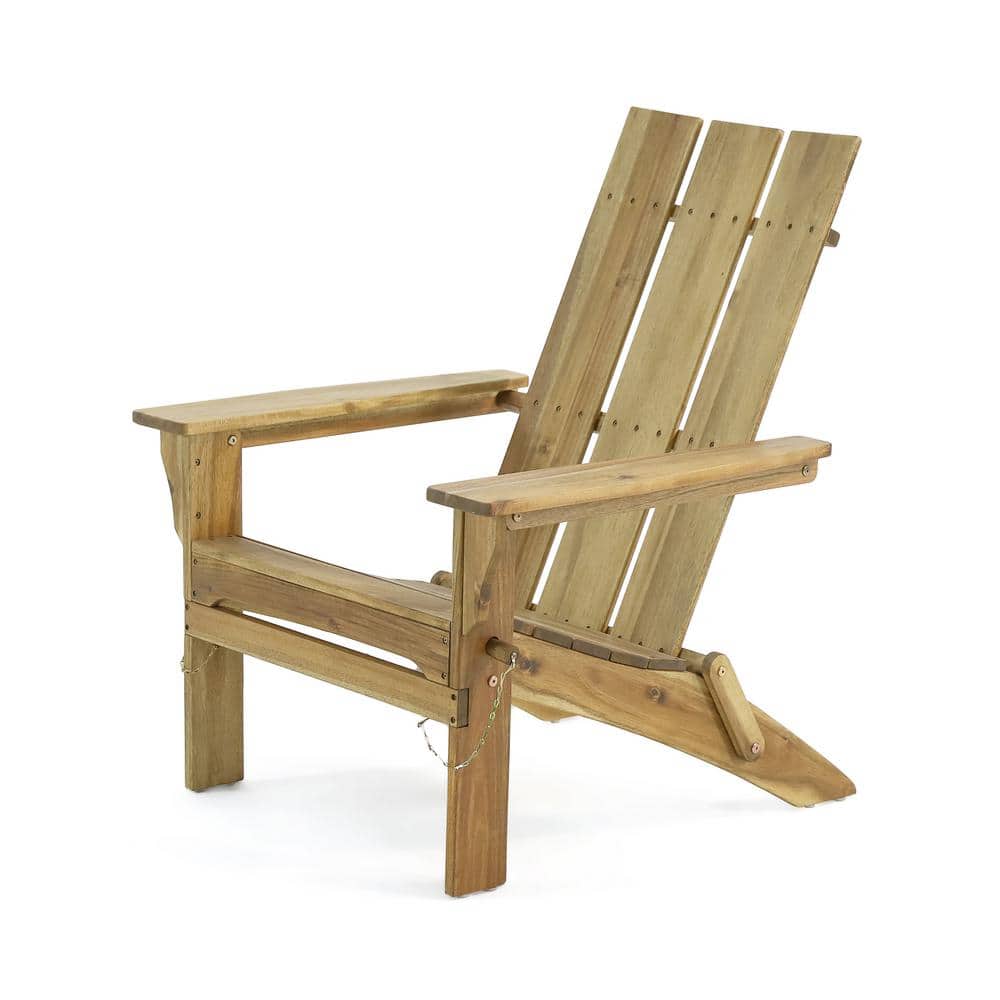 Wood Outdoor Patio Adirondack Chair Natural Color Finish Folding, Acacia Wo