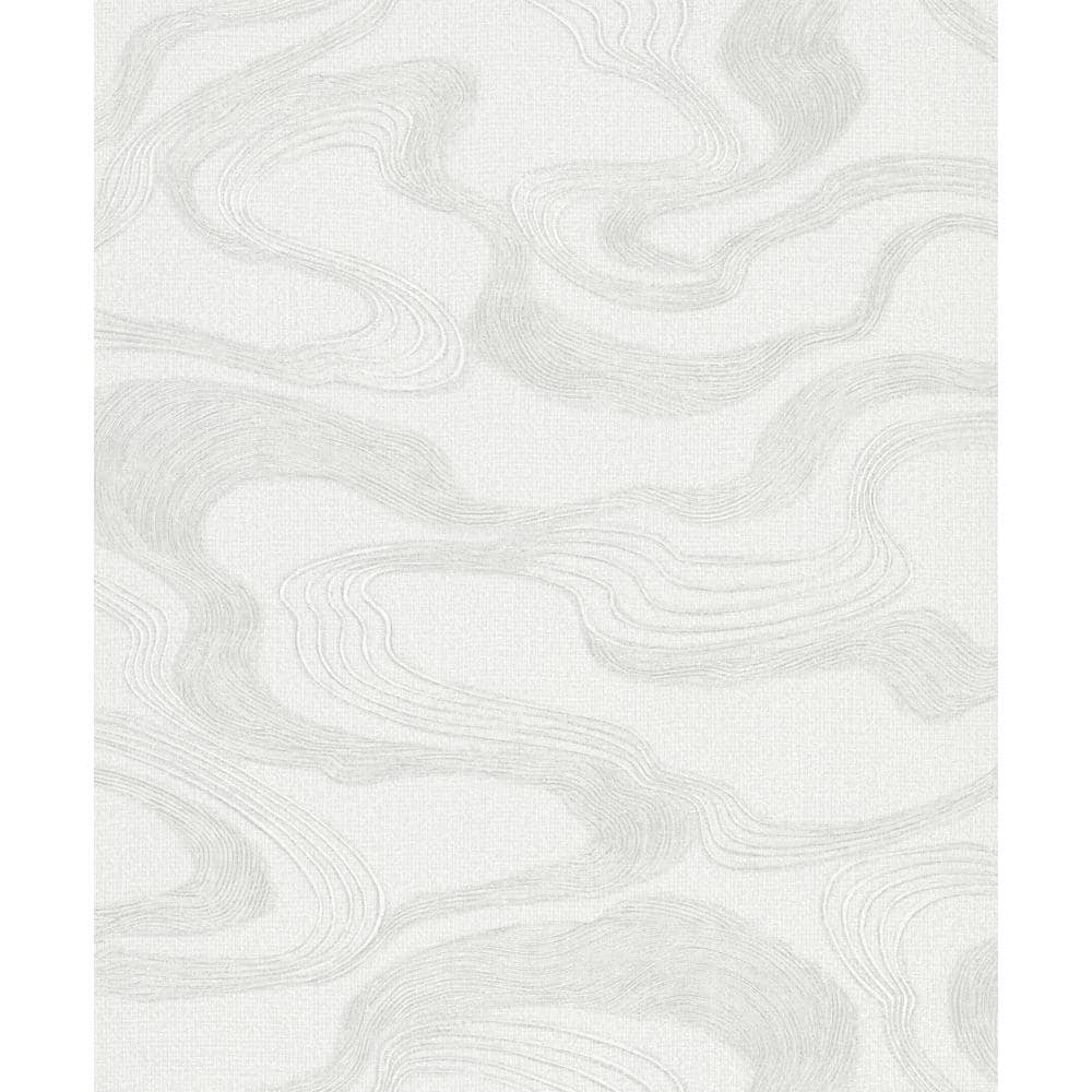 Kumano Collection White Abstract Flow Design Pearlescent Finish Non-Pasted 