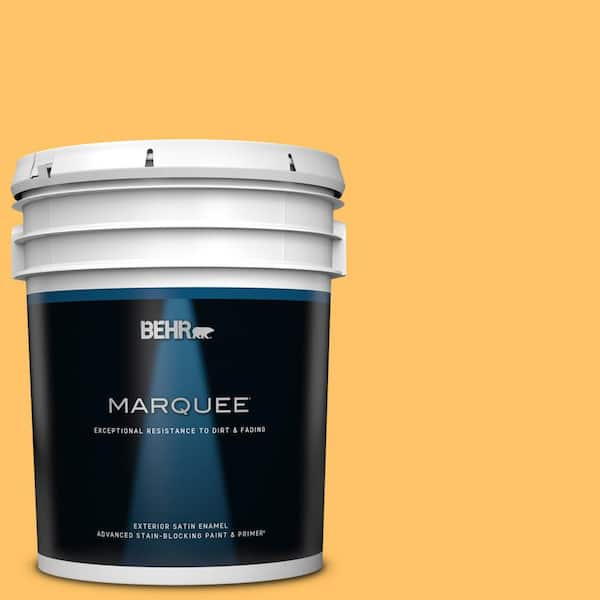 BEHR MARQUEE 5 gal. #PPU6-06 Honey Locust Satin Enamel Exterior Paint & Primer