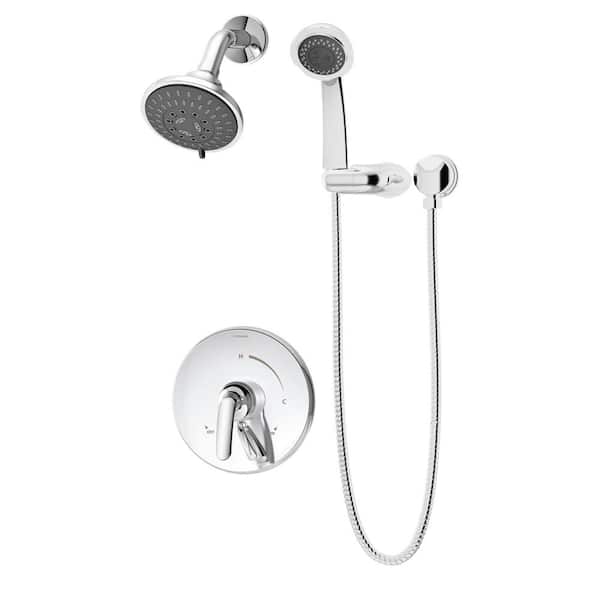 Symmons Elm 1-Handle 5-Spray Shower Trim with Hand Shower in Polished Chrome - 1.5 GPM (Valve not Included)