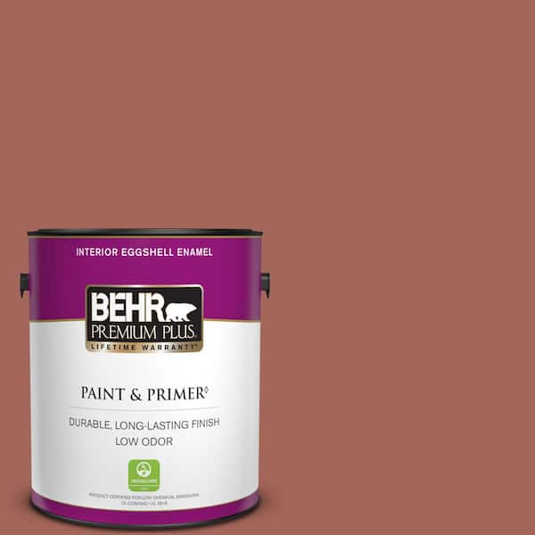 BEHR PREMIUM PLUS 1 gal. Home Decorators Collection #HDC-CL-08 Sun Baked Earth Eggshell Enamel Low Odor Interior Paint & Primer