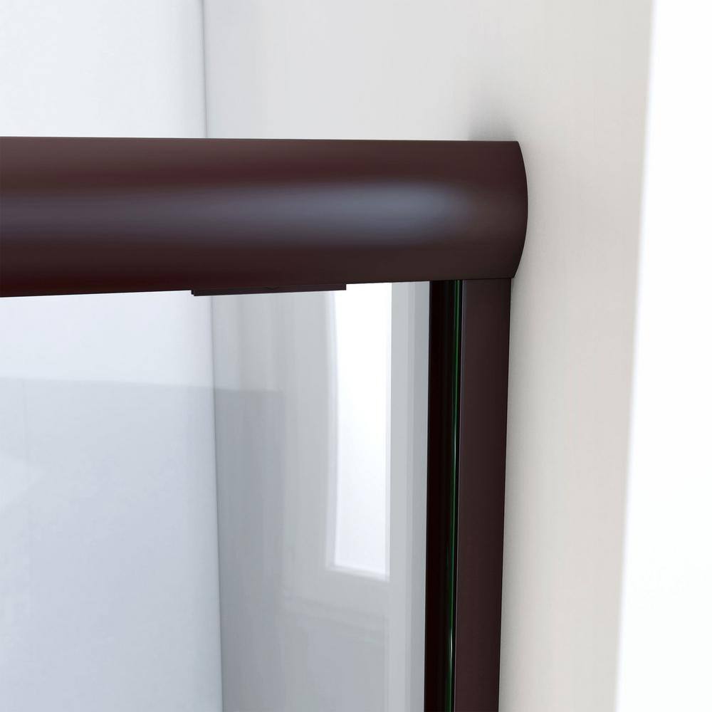 Oil Rubbed Bronze and Clear Glass Semi-Frameless Sliding Shower Door