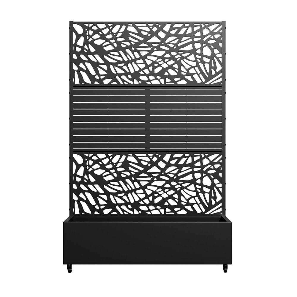 6 ft. H x 4 ft. W Metal Planter Box Privacy Screen Garden Bed With Trellis And Wheels Black Set of 2 price history on PriceWatchPro