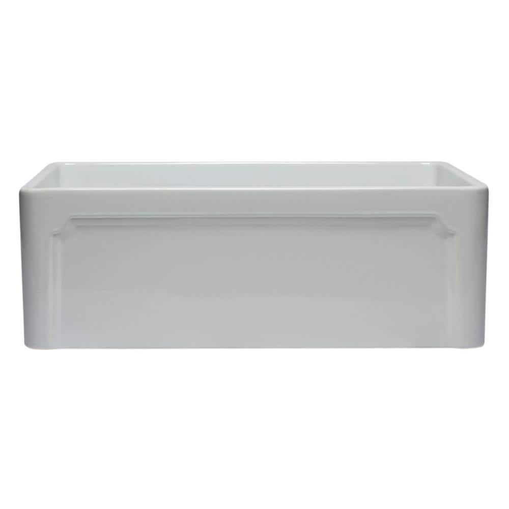 30'' White Fireclay Single Bowl Farmhouse Sink