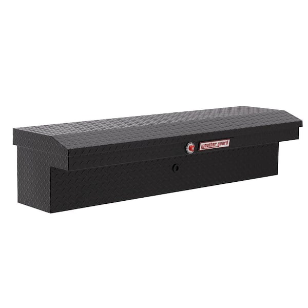 Weather Guard 56 in. Gloss Black Aluminum Low Profile Long Lo-Side Truck Tool Box