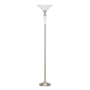 72 in. Brushed Nickel Traditional Torchiere Floor Lamp