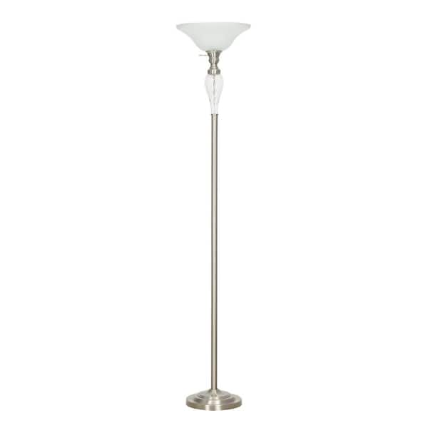 Cresswell 72 In Brushed Nickel, Led Torchiere Floor Lamp Home Depot