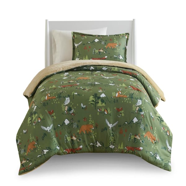 Intelligent Design Kids Theo 2-Piece Green Polyester Twin Comforter Set