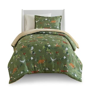 Theo 2-Piece Green Polyester Twin Comforter Set