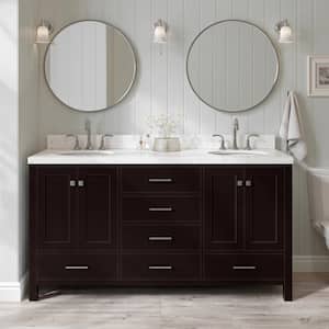 Cambridge 66 in. W x 21.5 in. D x 34.5 in. H Double Freestanding Bath Vanity Cabinet without Top in Espresso