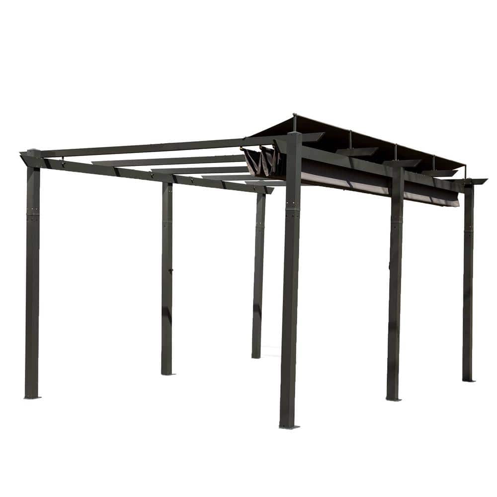 11 ft. x 16 ft. Outdoor Dark Gray Aluminum Outdoor Pergolas with Adjustable Canopy price history on PriceWatchPro