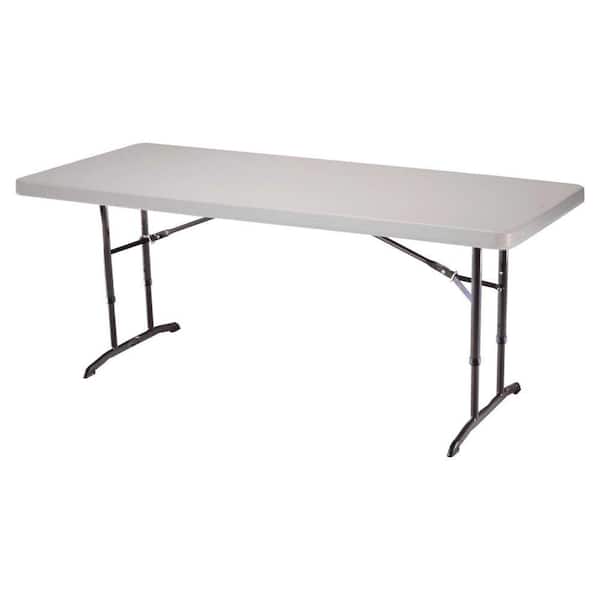 Lifetime 6 ft. Almond Adjustable Height Folding Table