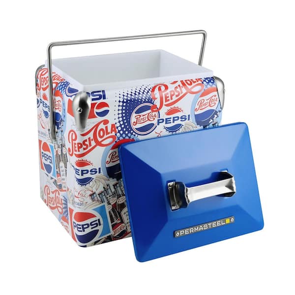 PERMASTEEL 14 qt. Heritage Edition Small Portable Pepsi Cooler PS