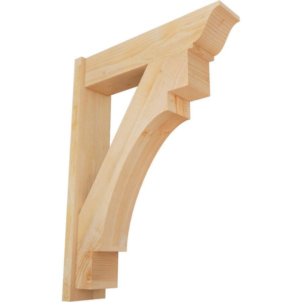 Ekena Millwork 8 in. x 44 in. x 32 in. Douglas Fir Merced Traditional Rough Sawn Outlooker