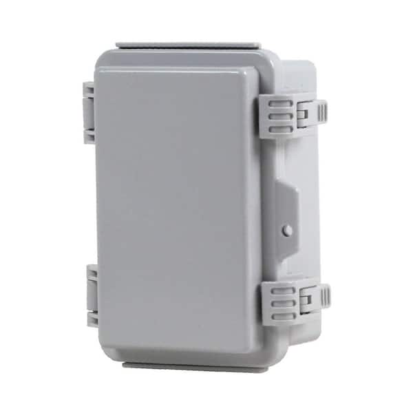 NEMA 4X 2.95 in. L x 3.54 in. W x 5.91 in. H PC Plastic Gray Weatherproof Electrical Junction Box with Hinged Cover