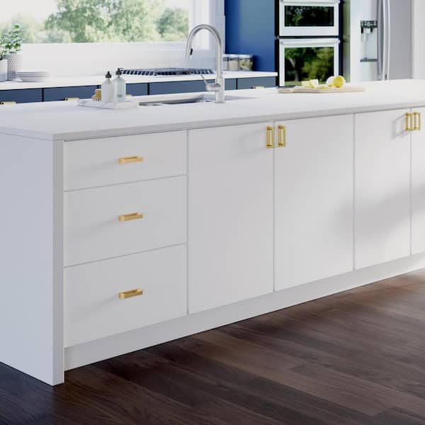 20X Gold Square Brushed Satin Brass Cabinet Handle Pulls Kitchen