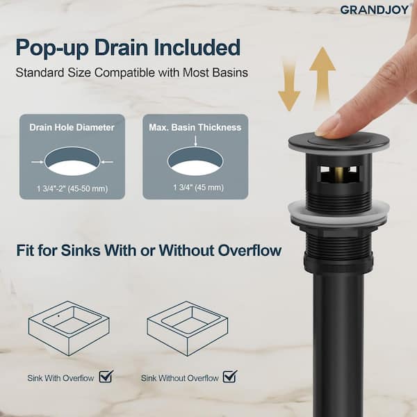 GRANDJOY Wall-Mounted Single-Handle Waterfall Vanity Sink Faucet
