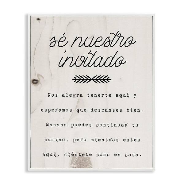 Stupell Industries Be Our Guest Here by Lil' Rue White Framed Typography Giclee Art Print 30 in. x 24 in.