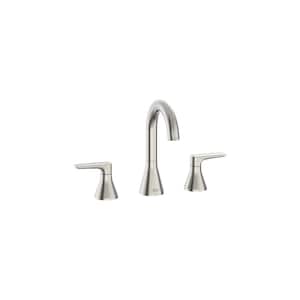 Aspirations 8 in. Widespread 2-Handle Bathroom Faucet with Drain Brushed Nickel