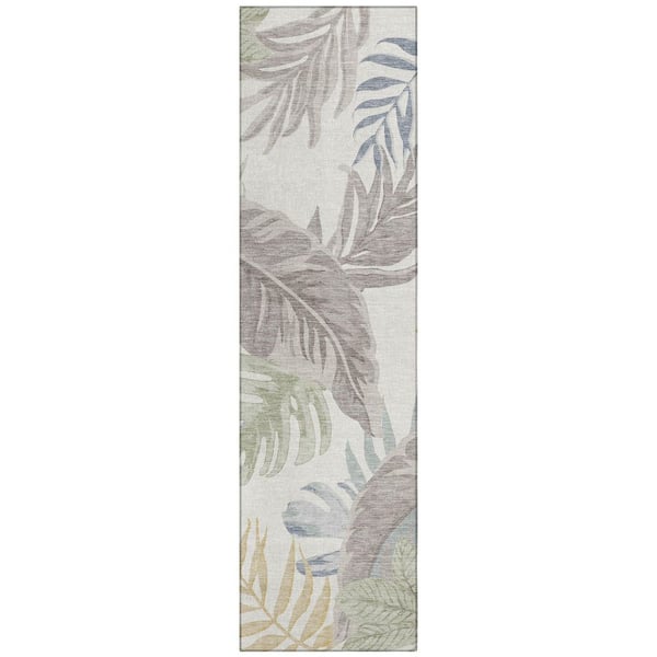 Chantille Machine Washable Indoor/Outdoor Abstract ACN3090 Ivory 2 ft. x 7 ft. Runner Rug